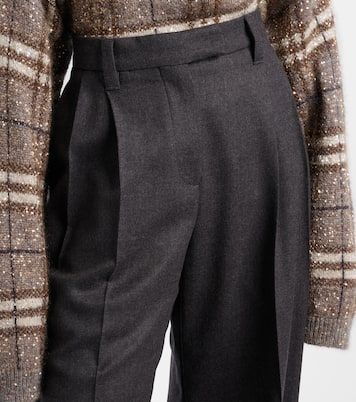 Virgin wool wide-leg pants | Brunello Cucinelli
