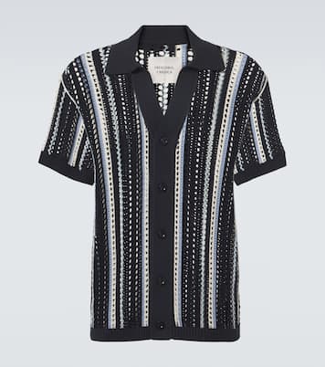 Pinto crochet striped cotton shirt | Frescobol Carioca