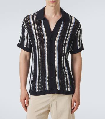 Pinto crochet striped cotton shirt | Frescobol Carioca