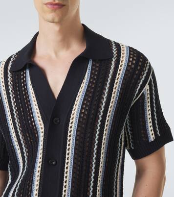 Pinto crochet striped cotton shirt | Frescobol Carioca