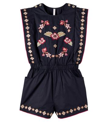 Aster embroidered cotton romper | Zimmermann Kids