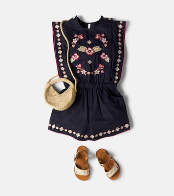 Aster embroidered cotton romper | Zimmermann Kids