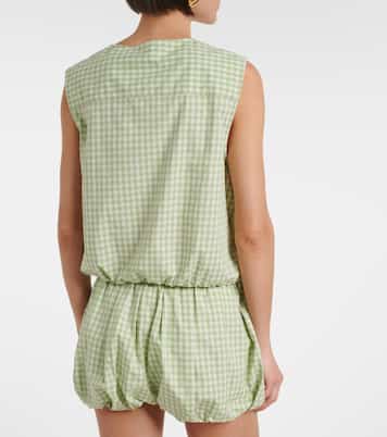 Gingham cotton-blend top | Simkhai