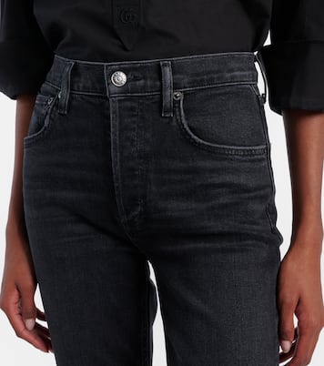 Jean slim Riley raccourci à taille haute | Agolde