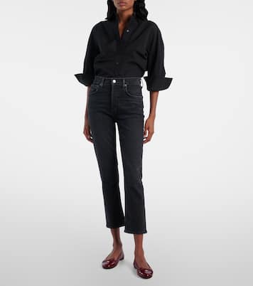 Jean slim Riley raccourci à taille haute | Agolde