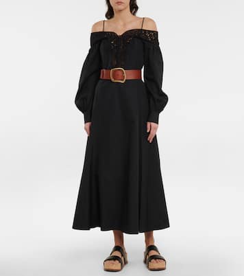 Robe midi Elias en coton et dentelle | Gabriela Hearst