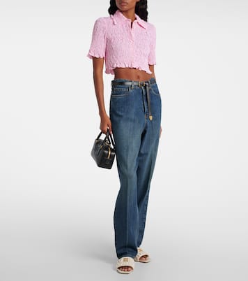 Gingham cropped blouse | Miu Miu