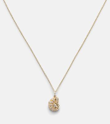 Collana Nautilus Shell in oro 14 kt con diamanti | Sydney Evan