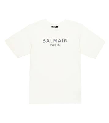 Logo cotton-blend T-shirt dress | Balmain Kids
