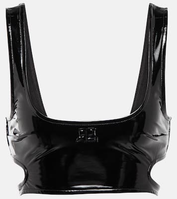 Cropped-Top aus Lederimitat | Courrèges