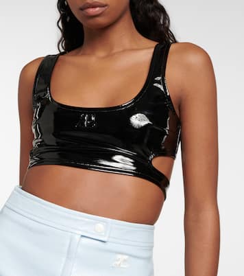 Cropped-Top aus Lederimitat | Courrèges