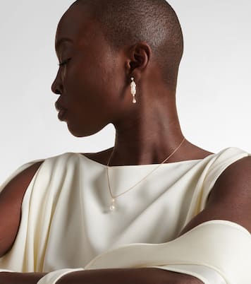 Rêve de Diamant 14kt gold earrings with diamonds and pearls | Sophie Bille Brahe