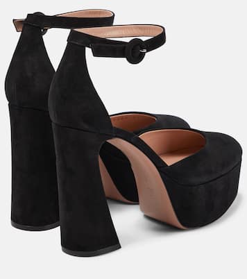 Plateau-Pumps Holly aus Veloursleder | Gianvito Rossi