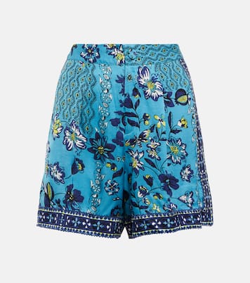 Bedruckte Shorts Isabelle aus Satin | Poupette St Barth