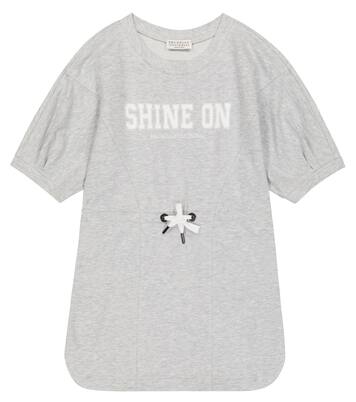 Printed cotton sweatshirt dress | Brunello Cucinelli Kids