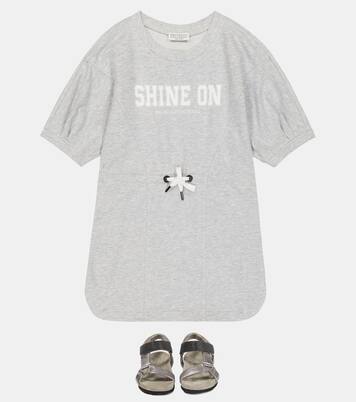 Printed cotton sweatshirt dress | Brunello Cucinelli Kids