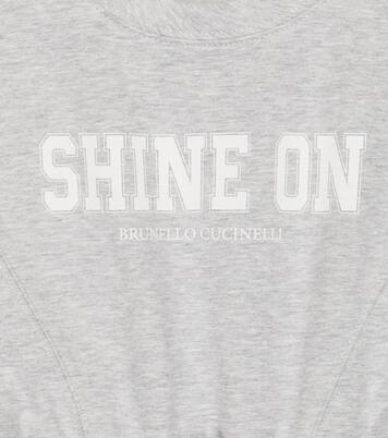 Printed cotton sweatshirt dress | Brunello Cucinelli Kids