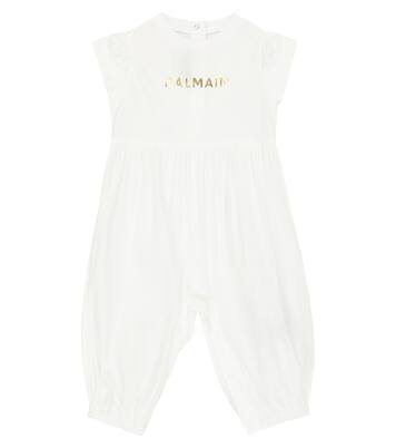 Baby logo cotton playsuit | Balmain Kids