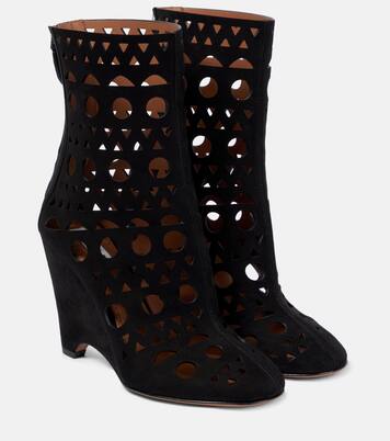 Vienne suede wedge ankle boots | Alaïa