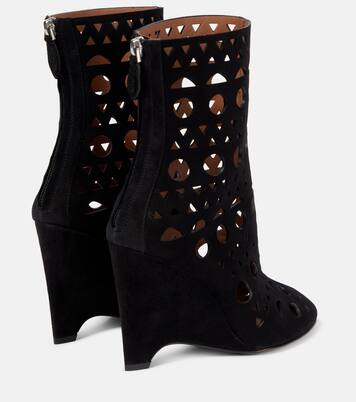 Vienne suede wedge ankle boots | Alaïa