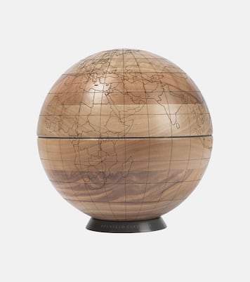 Laser-cut walnut globe | Brunello Cucinelli