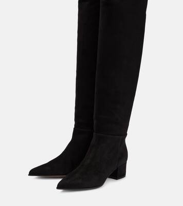 Suede leather knee-high boots | Gianvito Rossi