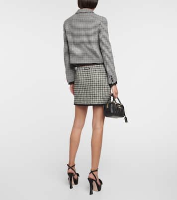 Minifalda de punto bouclé a cuadros | Miu Miu