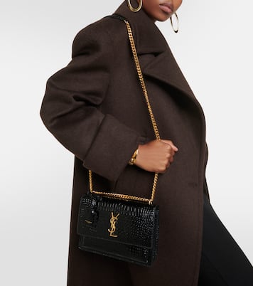 Sunset Medium croc-effect leather shoulder bag | Saint Laurent