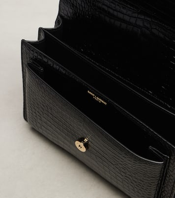 Sunset Medium croc-effect leather shoulder bag | Saint Laurent