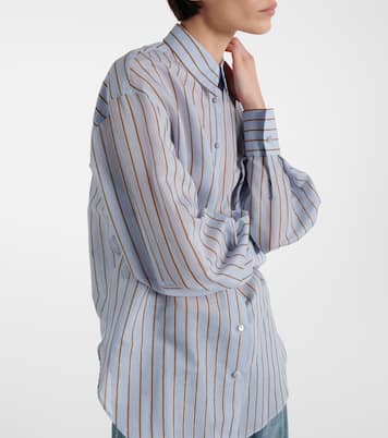 Camicia in misto cotone e seta lamé | Brunello Cucinelli