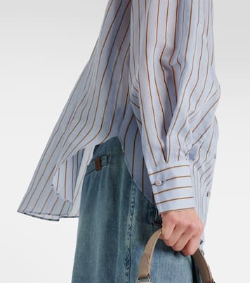 Camicia in misto cotone e seta lamé | Brunello Cucinelli