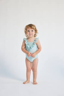 Baby Vichy ruffled swimsuit | Bobo Choses