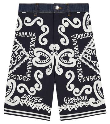 Bermudas de mezcla de algodón con logo | Dolce&Gabbana Kids