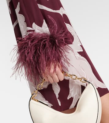 Robe imprimée en soie à plumes | Valentino