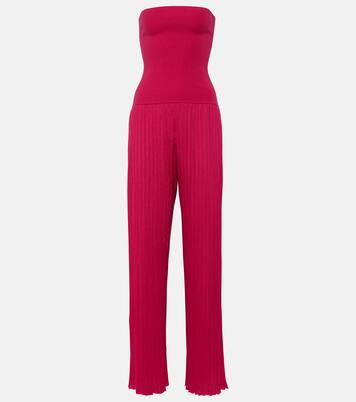 Strapless pleated knitted jumpsuit | Alaïa