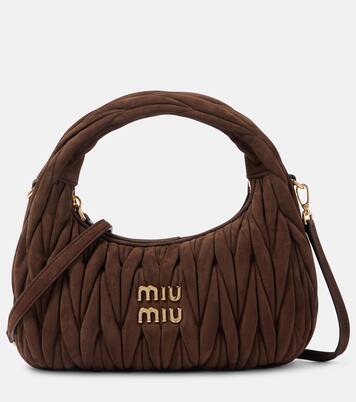 Wander Small matelassé suede shoulder bag | Miu Miu