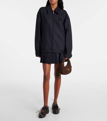 Wander Small matelassé suede shoulder bag | Miu Miu