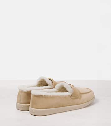 Shearling-lined suede loafers | Prada