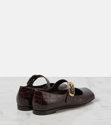 Polly croc-effect leather Mary Jane flats | Chloé