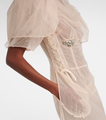 Verziertes Midikleid aus Mesh | Simone Rocha