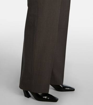 Mid-rise wool tricotine straight pants | Bottega Veneta