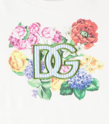 DG floral gathered cotton T-shirt | Dolce&Gabbana Kids