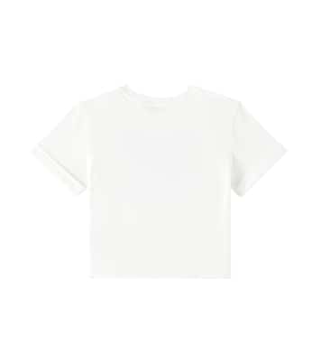 DG floral gathered cotton T-shirt | Dolce&Gabbana Kids