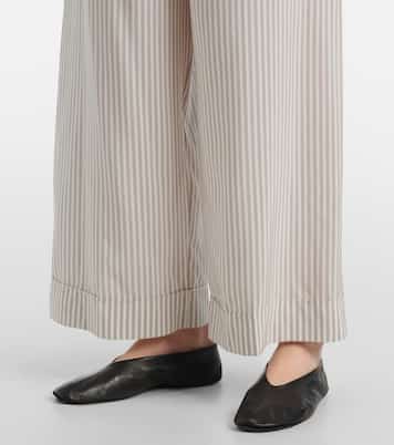 Pantalon ample Yayah rayé en soie | The Row