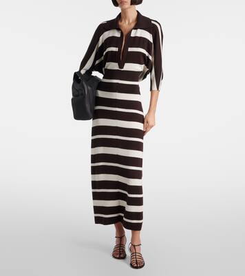 Robe longue Solana rayée en laine et soie | Proenza Schouler