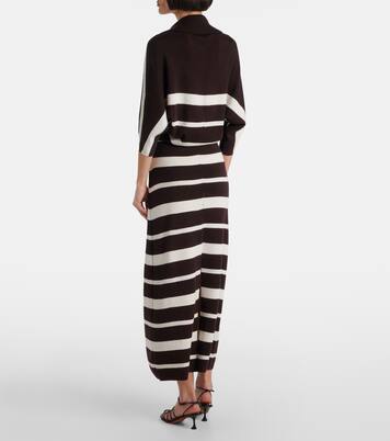 Robe longue Solana rayée en laine et soie | Proenza Schouler