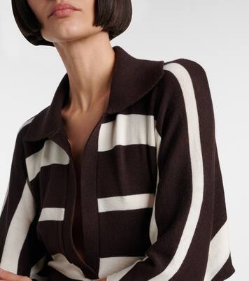 Robe longue Solana rayée en laine et soie | Proenza Schouler