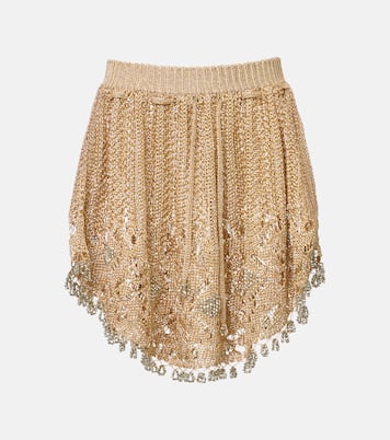 Minifalda de croché de lamé adornada | Rabanne