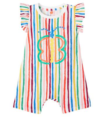 Baby ruffled striped cotton playsuit | Fábula