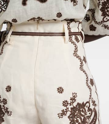 Ascension embroidered linen shorts | Zimmermann